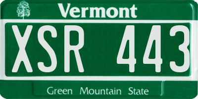 VT license plate XSR443