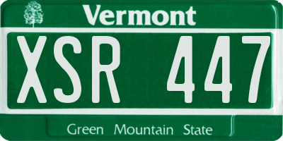 VT license plate XSR447