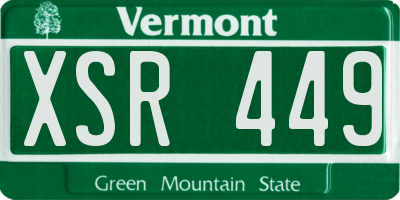 VT license plate XSR449