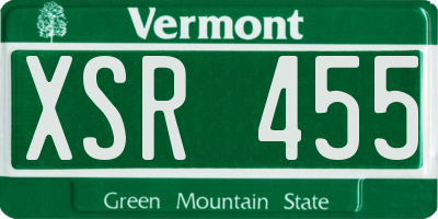 VT license plate XSR455
