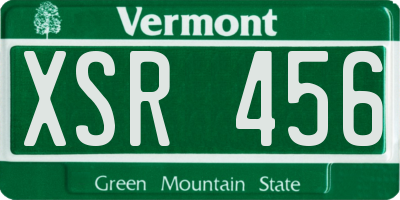 VT license plate XSR456
