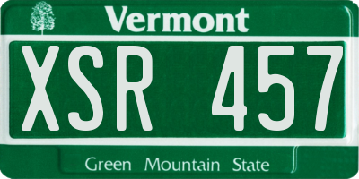 VT license plate XSR457