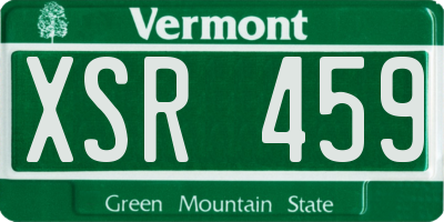 VT license plate XSR459