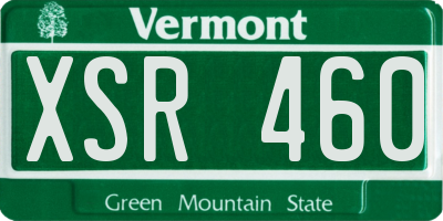 VT license plate XSR460