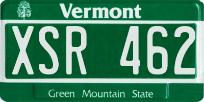 VT license plate XSR462