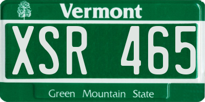 VT license plate XSR465