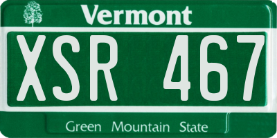 VT license plate XSR467