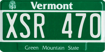 VT license plate XSR470