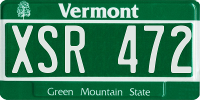 VT license plate XSR472