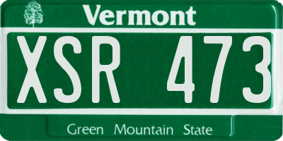 VT license plate XSR473