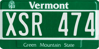 VT license plate XSR474
