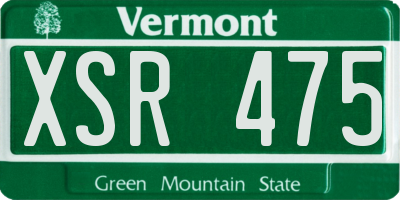 VT license plate XSR475