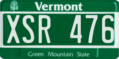 VT license plate XSR476