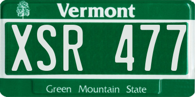 VT license plate XSR477