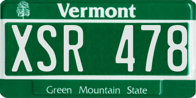 VT license plate XSR478