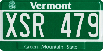 VT license plate XSR479