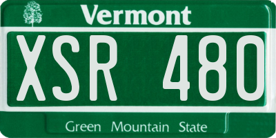 VT license plate XSR480