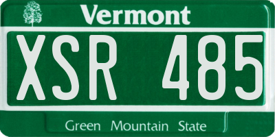 VT license plate XSR485