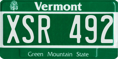 VT license plate XSR492