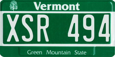 VT license plate XSR494