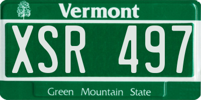 VT license plate XSR497