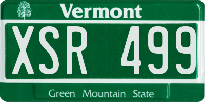 VT license plate XSR499