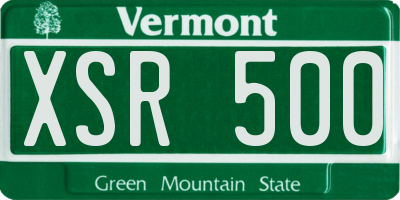 VT license plate XSR500