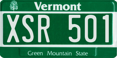 VT license plate XSR501