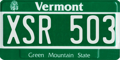 VT license plate XSR503