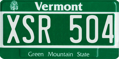 VT license plate XSR504