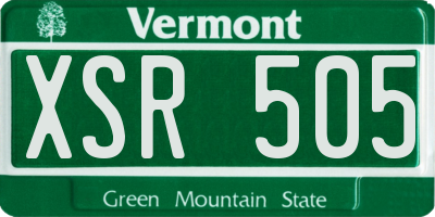 VT license plate XSR505
