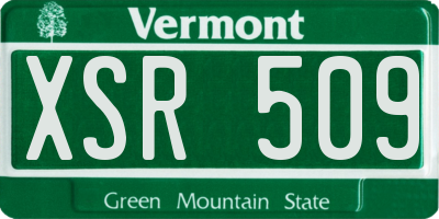 VT license plate XSR509