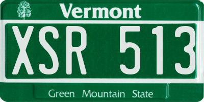 VT license plate XSR513