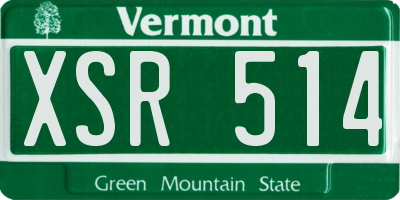 VT license plate XSR514