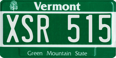 VT license plate XSR515