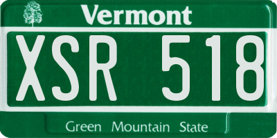VT license plate XSR518