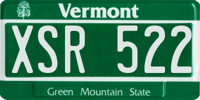 VT license plate XSR522