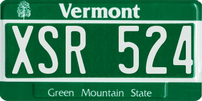 VT license plate XSR524