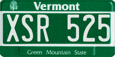 VT license plate XSR525