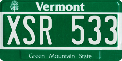 VT license plate XSR533