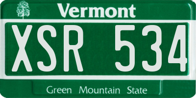 VT license plate XSR534