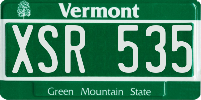 VT license plate XSR535