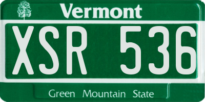 VT license plate XSR536