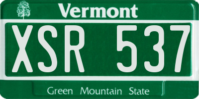 VT license plate XSR537