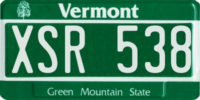 VT license plate XSR538