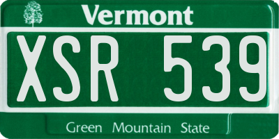VT license plate XSR539