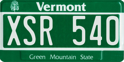 VT license plate XSR540