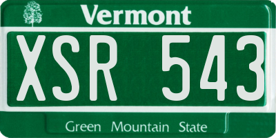 VT license plate XSR543