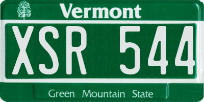 VT license plate XSR544
