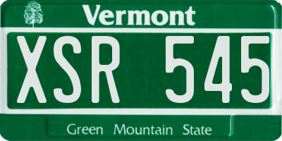 VT license plate XSR545